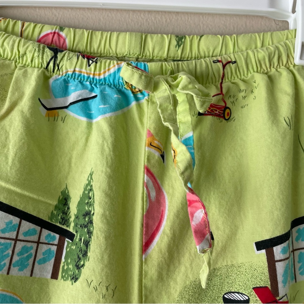 NICK & NORA Women's XL Flamingo Pajama Set Capri Length 100% Cotton - Picture 8 of 10